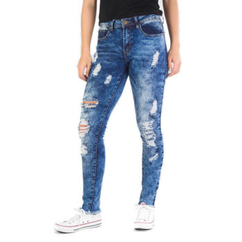 Women's Red Fox Distressed Fray Hem Skinny Jean