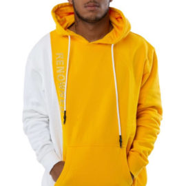 Men's Renowned Split Panel Hoodie in Yellow