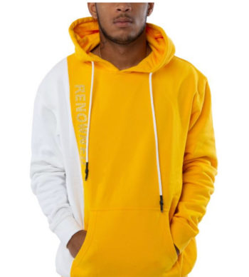 Men's Renowned Split Panel Hoodie in Yellow